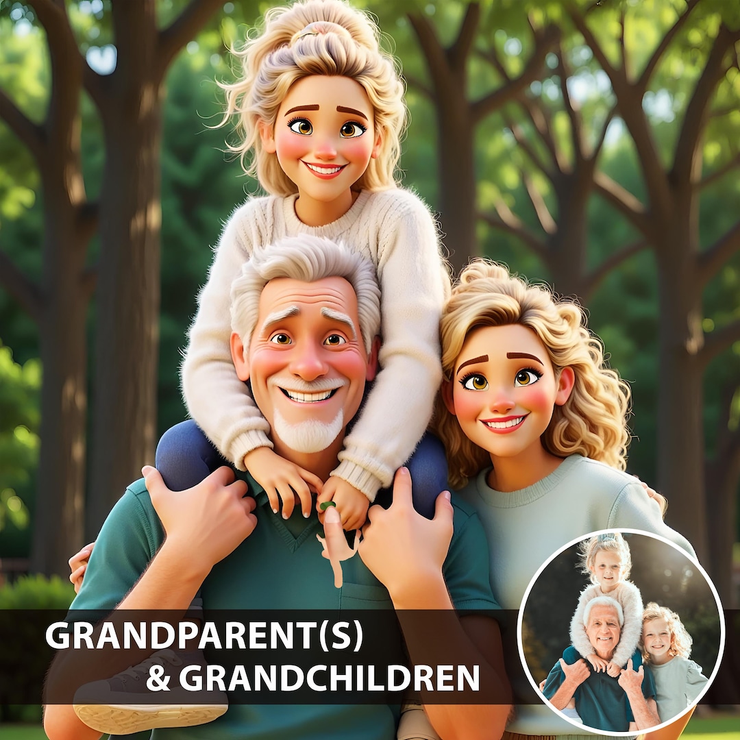 Realistic Personalized Cartoon From Photo Pixar Style Illustration ...