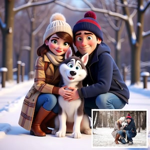 Paar Cartoon Porträt vom Foto Benutzerdefinierte 3D Cartoon Animation personalisierte Familie Cartoon digitale Datei Valentinstag Geschenk Pixar bestellen