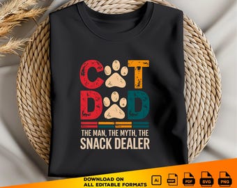 Retro Cat Dad SVG: Funny Cat Lover Gift (Digital Download)