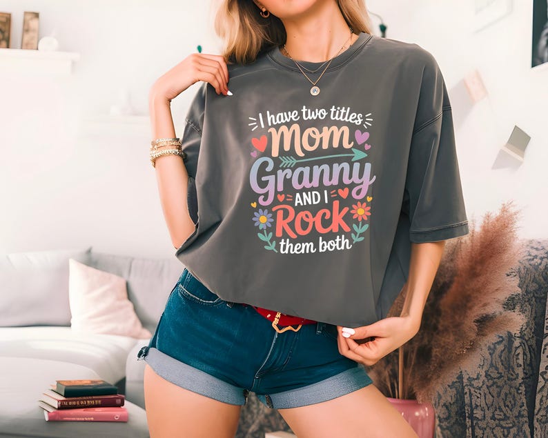 Mom Granny Retro Floral PNG SVG: I Rock Them Both - Etsy