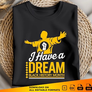 SVG del Mes de la Historia Afroamericana: Diseño "Tengo un sueño" (Descarga digital)
