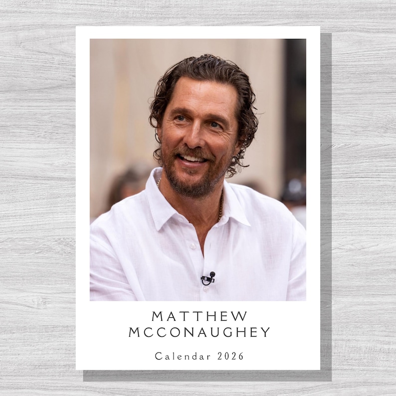 Matthew Mcconaughey 2026 Calendar Etsy Il 794xN.7232785691 Qper