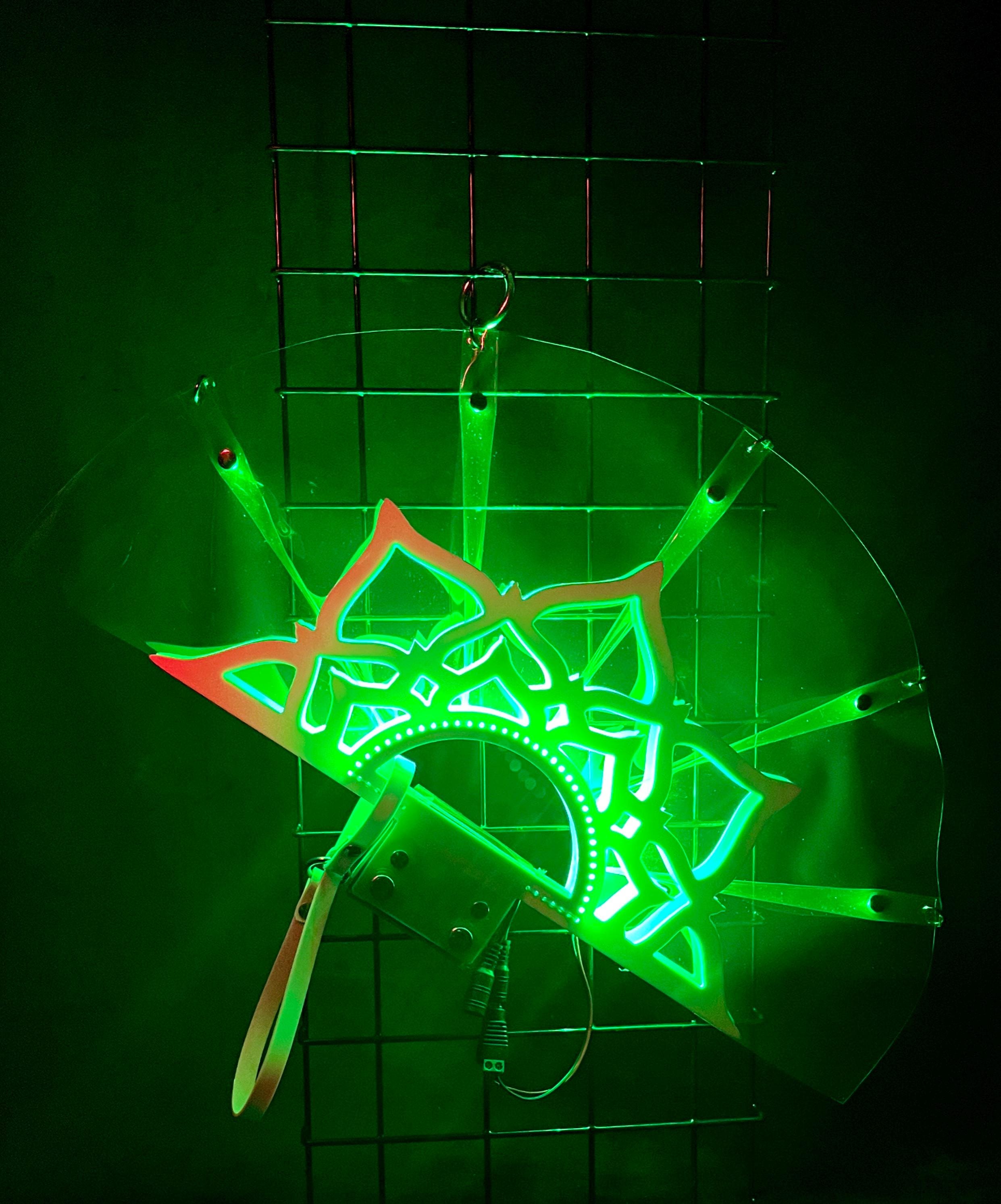 LED Light up Fan for Raves, Festivals, Cosplay, Custom Silicone Fan ...