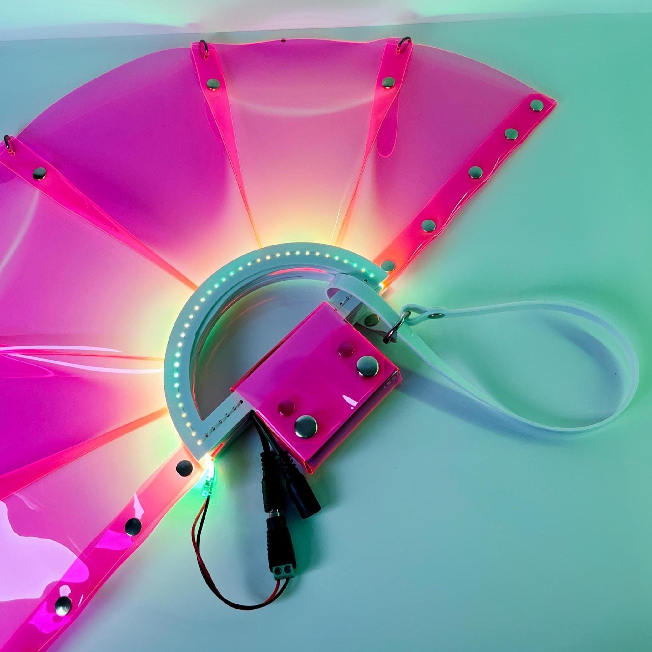 LED Light up Fan for Raves, Festivals, Cosplay, Custom Silicone Fan ...