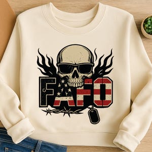 FAFO PNG, American Skull Patriotic Clipart for DTF and Sublimation Printing, Tactical Military Style Digital Download for Shirts, Apparel