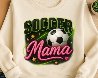 Fußball Mama PNG - Glitter Style DTF Transfer Design (Digitaler Download)