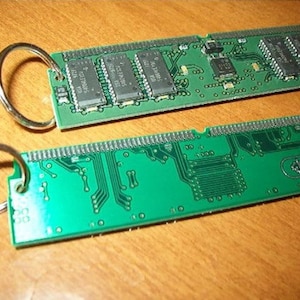 Techno Keychain made from recycled RAM memory bar