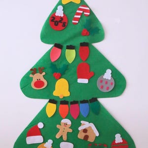 Handmade Felt Christmas Tree for Toddlers - DIY Wall Hanging with Ornaments, Montessori Activity & Eco-Friendly Gift for Kids