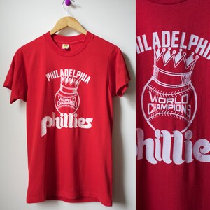 Vintage 80s Red Baseball Philadelphia Phillies World Champions Tee XSmall / Small image 1
