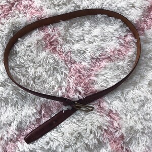 Vintage 80s Bass Burgundy Leather Belt Small image 4