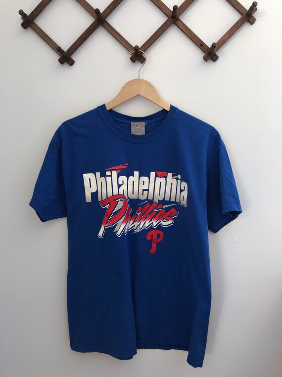 Vintage 90s Philadelphia Phillies Blue Logo Tee M… - image 2