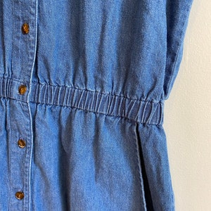 Vintage 90s Button Front Denim Mini Dress Medium image 6