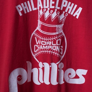 Vintage 80s Red Baseball Philadelphia Phillies World Champions Tee XSmall / Small image 3
