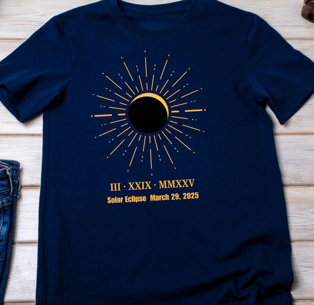 Solar Eclipse Unisex Tee, March 29, 2025, Celestial Shirt, Astronomy