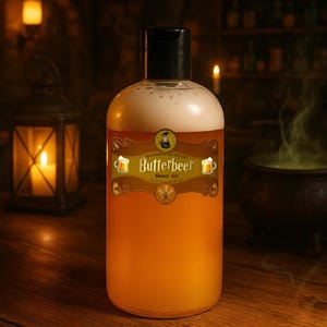 Body Wash BUTTER BEER Scented in Hot Butterscotch Beer - Shower Gel, Hand Soap