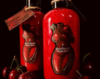 Body Wash FLESH SQUEEZED Virgin Blood Scented in Black Cherry- Shower Gel, Hand Soap