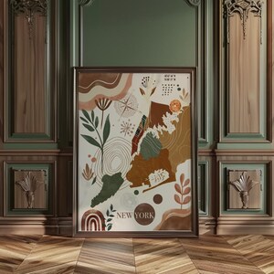 Póster de mapa de la ciudad, mapa de la ciudad de Nueva York, arte de pared con mapa, arte de pared bohemio, mapa de Nueva York, arte de pared de Nueva York, impresión de regalo de Nueva York, arte de pared retro, idea de regalo