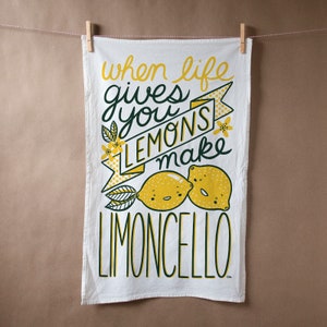 Strofinaccio in sacco di farina con stampa serigrafica Limoncello