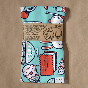 Doggone Delicious Ice Cream Truck pillow case in aqua, red and navy image 2