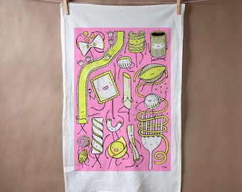 Flour sack tea towel with Pasta Pals print *NEW*