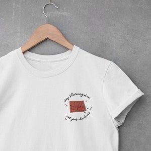 eat your CHECKERS overboard tee . Annie Goolihy shirt . 1987 version