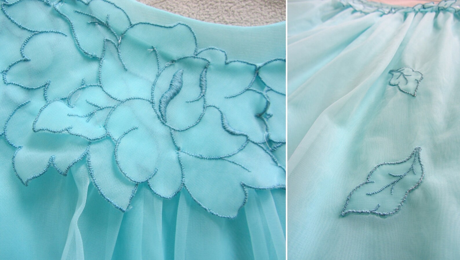 1960 pajama party . mod bloomer chemise set . aqua leaf Etsy