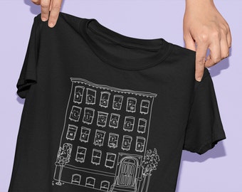 hand drawn BLACK LIVES MATTER tee city apartment building t shirt