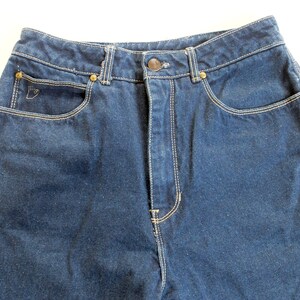high waist Sasson jeans . dark blue denim . cropped bell bottoms . wide leg pant .medium .sale image 9