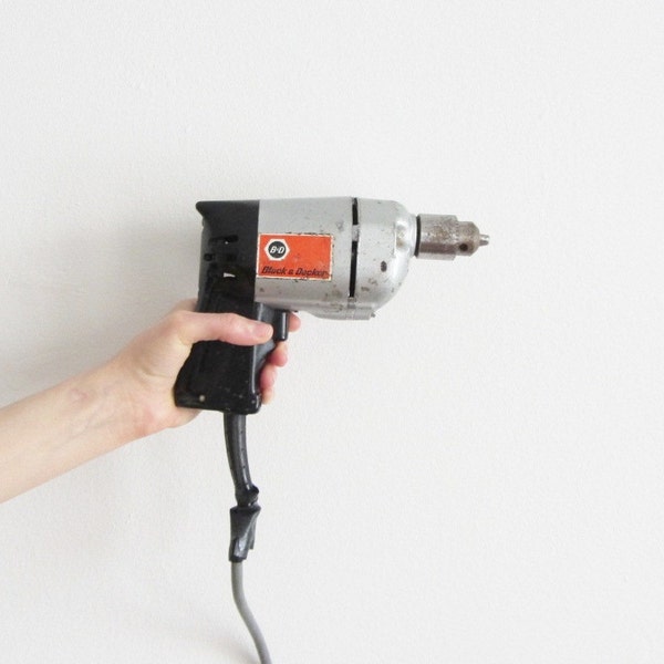 retro black and decker drill . electric utility drill . bits included .disaster relief .sale s a l e