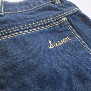 high waist Sasson jeans . dark blue denim . cropped bell bottoms . wide leg pant .medium .sale image 8