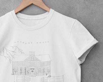 louisa may alcott orchard house shirt . hand drawn little women tee