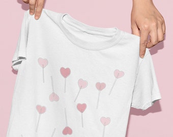 valentine heart lollipop t shirt . love like candy tee