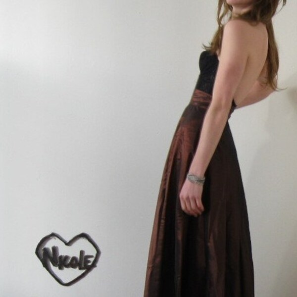 dramatic black copper color change formal skirt .medium