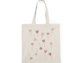 heart lollipop tote bag . sweetheart sweet treat valentine purse