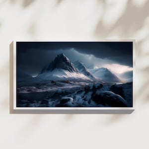Dramatic Framed TV, Winter Landscape -Scottish, Highlands Inspired - Samsung TV -  Digital Download -  Digital Landscape Art