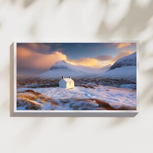 Framed TV Winter Landscape -Scottish Sunset, Highlands Inspired - Samsung TV -  Digital Download -  Digital Landscape Art