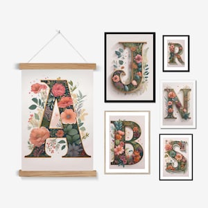 Alphabet Art Prints for Nursery Or Unique Gift | Nature-Inspired | Poster & Framed Options | Wall Art