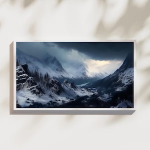 Dramatic Framed TV, Winter Landscape -Scottish Highlands Inspired - Samsung TV -  Digital Download -  Digital Landscape Art