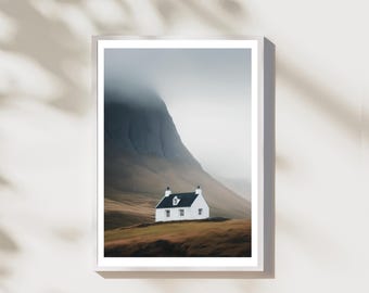 Glencoe Inspired Art Print | Scottish Highlands | Misty Mountain Cottage | Art Print , Poster | Home Decor | Scotland Glencoe Landscape