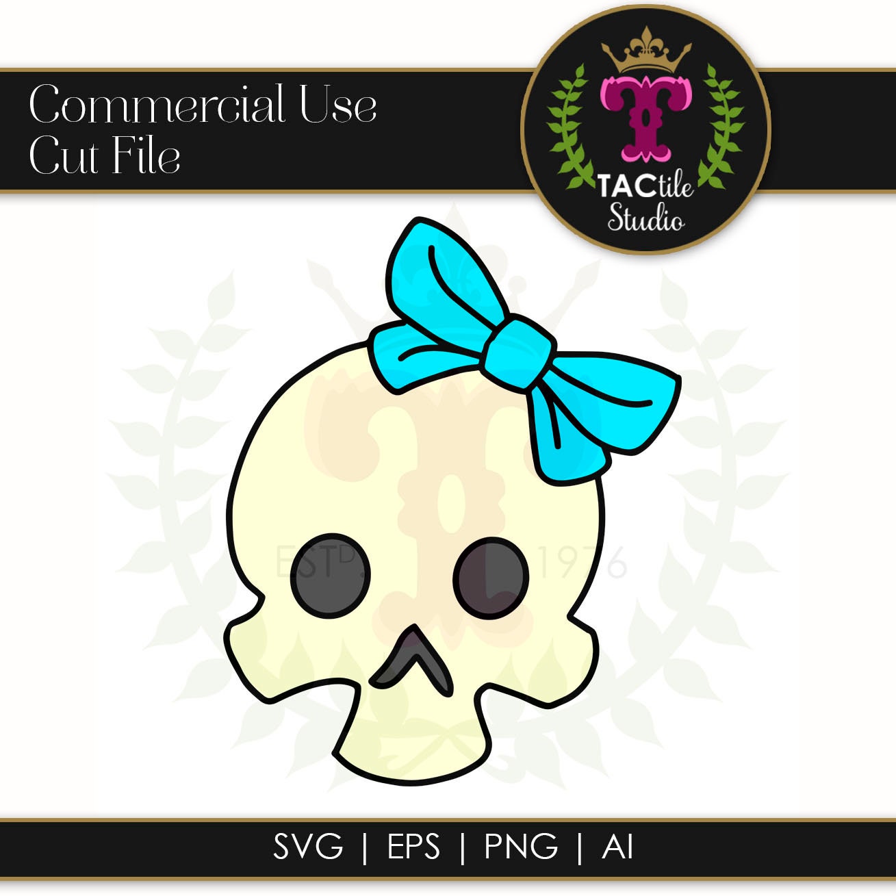 Girly Skull Bow SVG Cut File EPS PNG Ai Skull Clip Art Etsy Australia