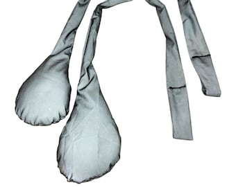 May include: Two gray reflective safety tethers with loops at the ends.