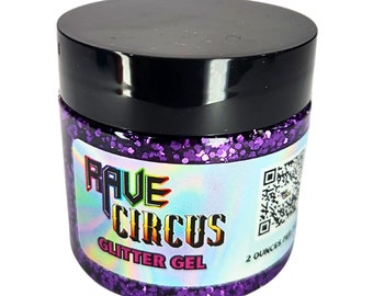 Glitter Gel - Purple Chunky Glitter | sparkle body gel | aloe based | skin safe glitter