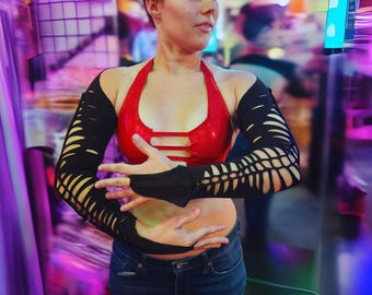 Slit Weave Cotton Sleeves: Fire Safe Festival Arm Warmers