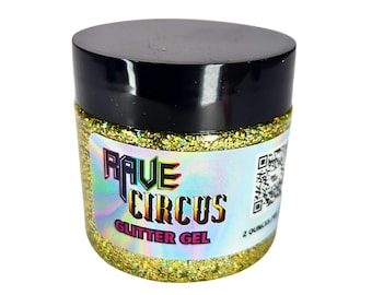 Glitter Gel - Gold Fine Glitter | sparkle body gel | aloe based | skin safe glitter