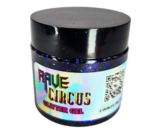 Glitter Gel - Dark Blue Chunky Glitter | sparkle body gel | aloe based | skin safe glitter