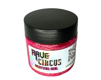 Glitter Gel - Bright Pink Fine Glitter | sparkle body gel | aloe based | skin safe glitter