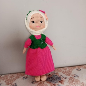Handmade Amigurumi Tesettürlü Bebek,Handmade Soft Toy for Kids,Amigurumi Muslim Baby Doll with Hijab,Handmade Muslim Doll with Hijab,organic