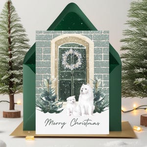 Tarjeta digital de Feliz Navidad "Dos perros", Tarjeta imprimible, Tarjetas navideñas imprimibles, Tarjeta de felicitación, Tarjetas festivas, Descarga digital