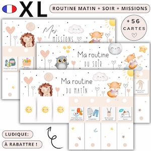 Routine enfant matin et soir | Planning rituel enfant Montessori fille ou garçon | Apprentissage autonomie | À IMPRIMER SOI MÊME
