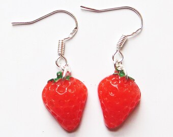 Small strawberry earrings